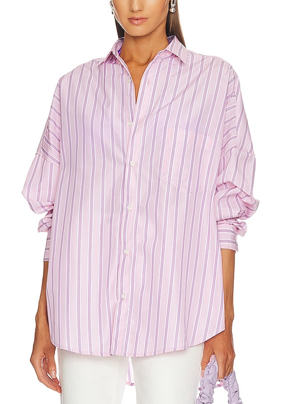 La Blanca Striped Pink & Purple Georgia Shirt Size S / M